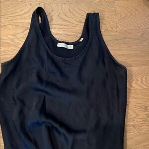 Vince Classic navy silk Tank Top